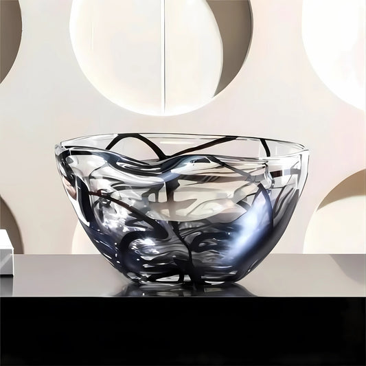 Abstract Black Line Bowl