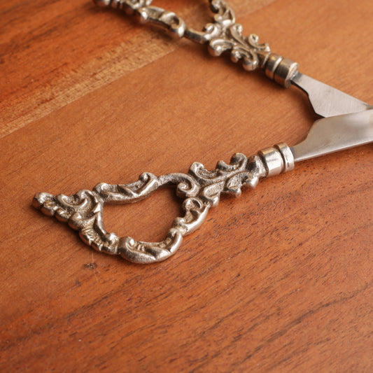 Silver Metal Carved Scissors