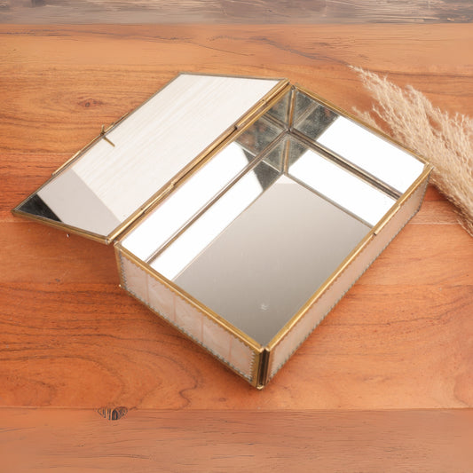 Brass Frame Mirror Wall Jewellery Box