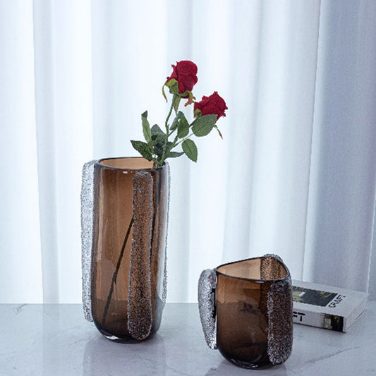 Handmade Triangle Cylinder Design Glass Decoration Vases