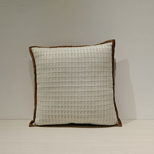 Knit Check Cushion Cover, Backside In Plain