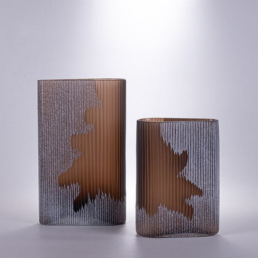 Handmade Decoration Brown Glass Vase