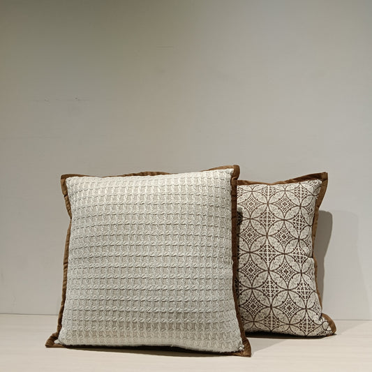 Knit Check Cushion Cover, Backside In Plain