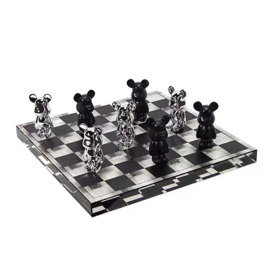 Bear-Shaped Square Chessboard Decorative Ornament