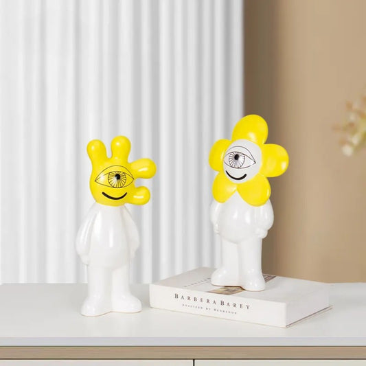 Ceramic Human Figure Sculpture Tabletop Showpiece