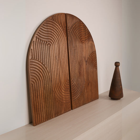 Abstract Mango Wooden Wall Art Set of 2