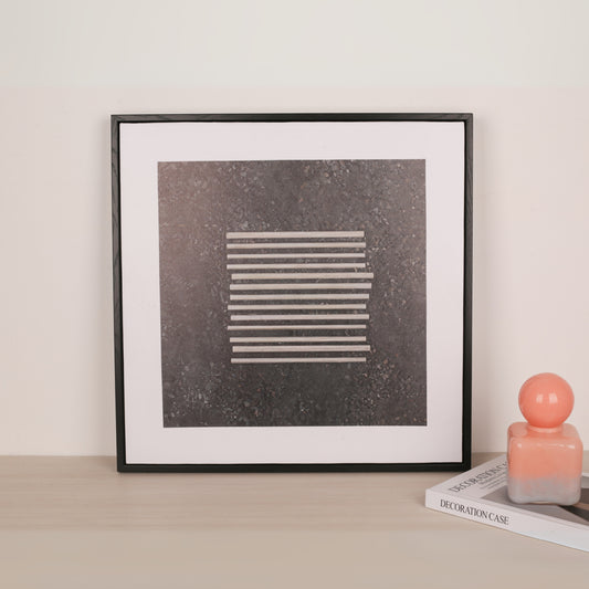 Black and White Abstract Line Canvas Painting