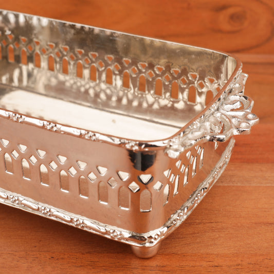 Silver Metal Rectangle Tray