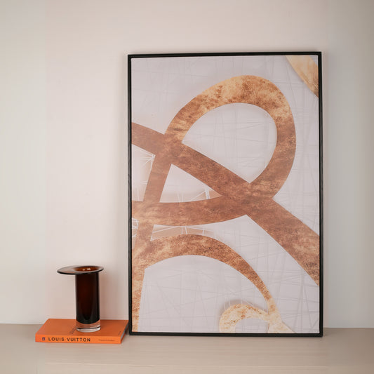 Abstract Golden and White Canvas Painting