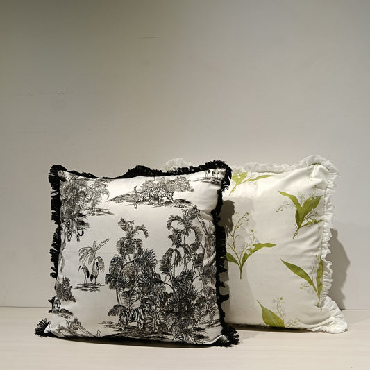 Velvet Print Cushion Cover, Backside In Plain