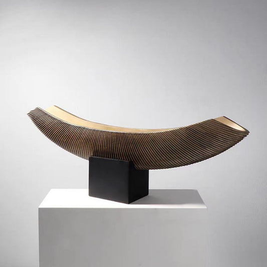 Brown Boat-Shaped Sculpture Ornament
