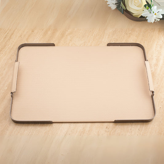 Beige Leather Decorative Tray Big