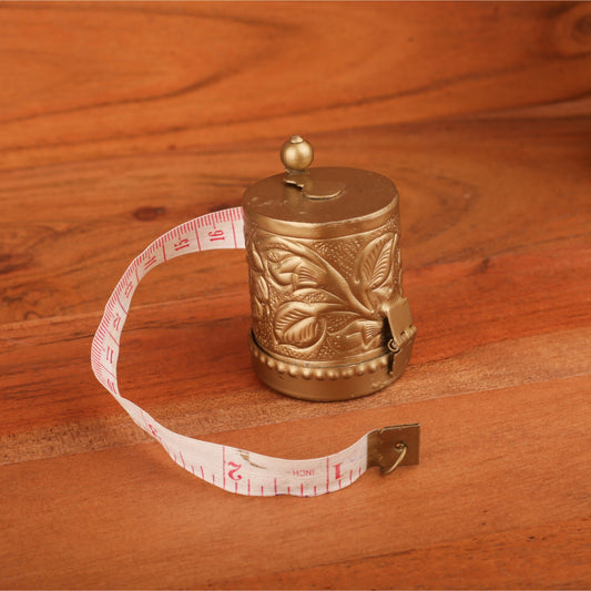 Vintage Brass Carved Measure Tape