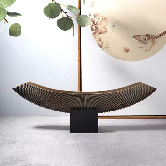 Brown Boat-Shaped Sculpture Ornament