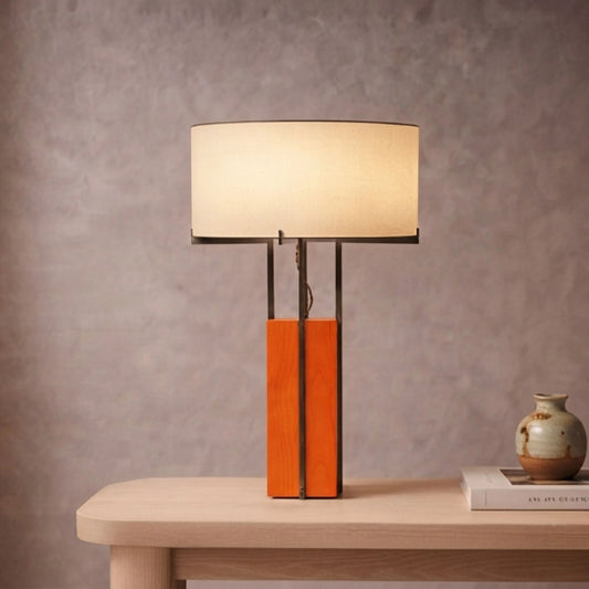 Fabric Shade Metal Base Table Lamp