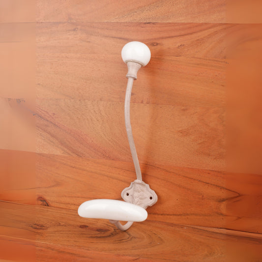 Pink Metal White Nob Wall Hook
