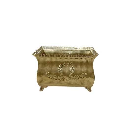 Brass Finish Carved Design Planter (Big, Small)