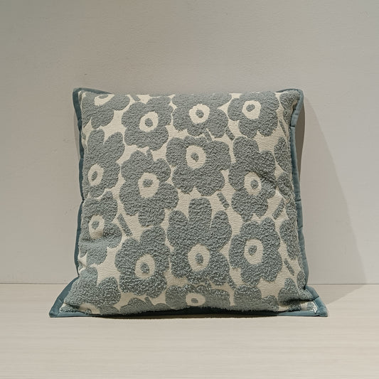 Jacquard Blue Cushion Cover, Backside In Plain
