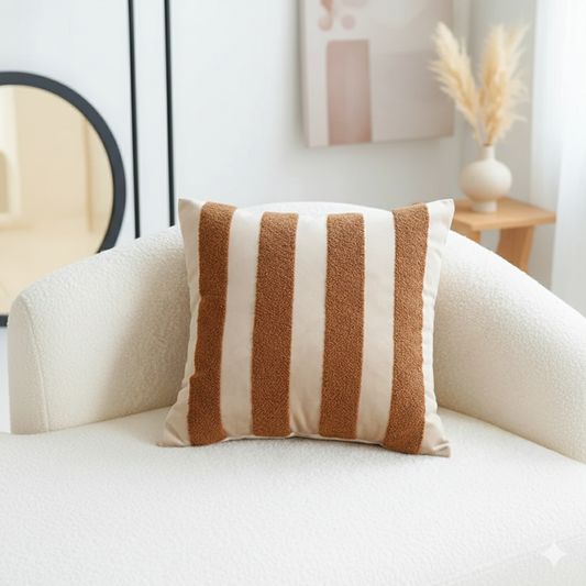 Tuft Embroidery Cushion Cover, Backside In Plain