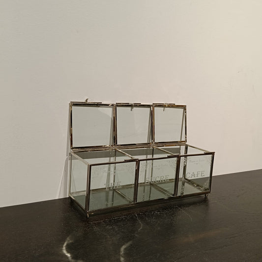 Silver Metal Frame 3 Slot Glass Box