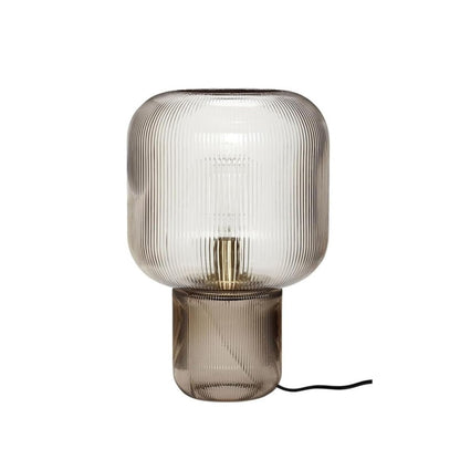 Ribbed Design Smoky Glass Table Lamp