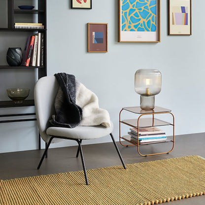 Ribbed Design Smoky Glass Table Lamp