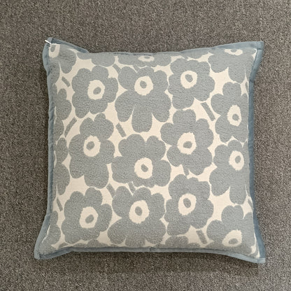 Jacquard Blue Cushion Cover, Backside In Plain