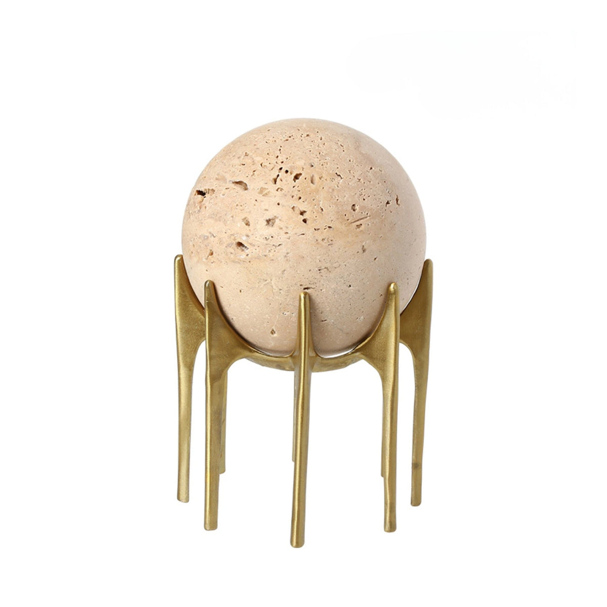 Plain Round Stone Gold Base Decorative Showpiece