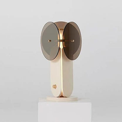 Smoke Grey Circular Glass Tripod Shape Table Lamp