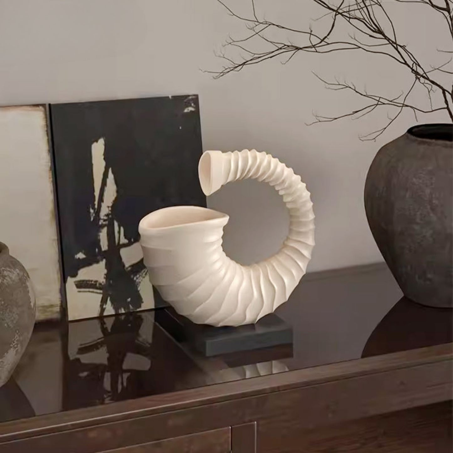 Geometric Conch Shape Resin Home Decor Ornament