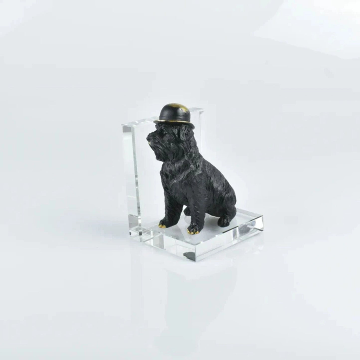 Black Dog Figurine Resin Bookends