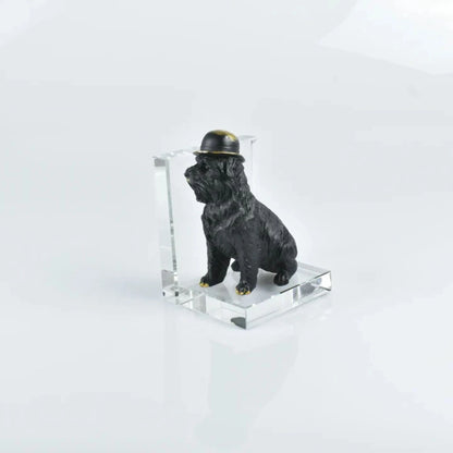 Black Dog Figurine Resin Bookends