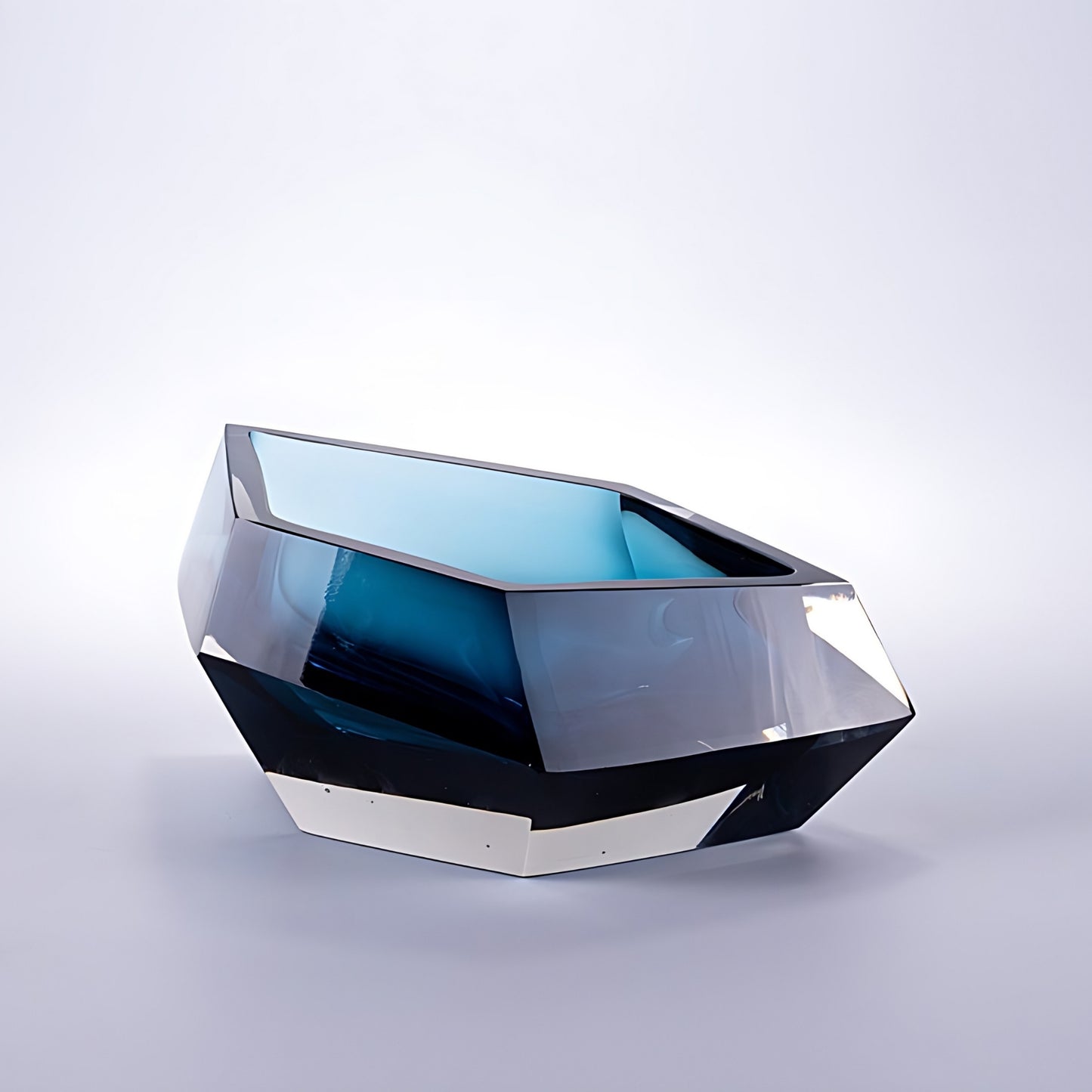 Crystal Hand-Blown Gem Shape Glass Vase