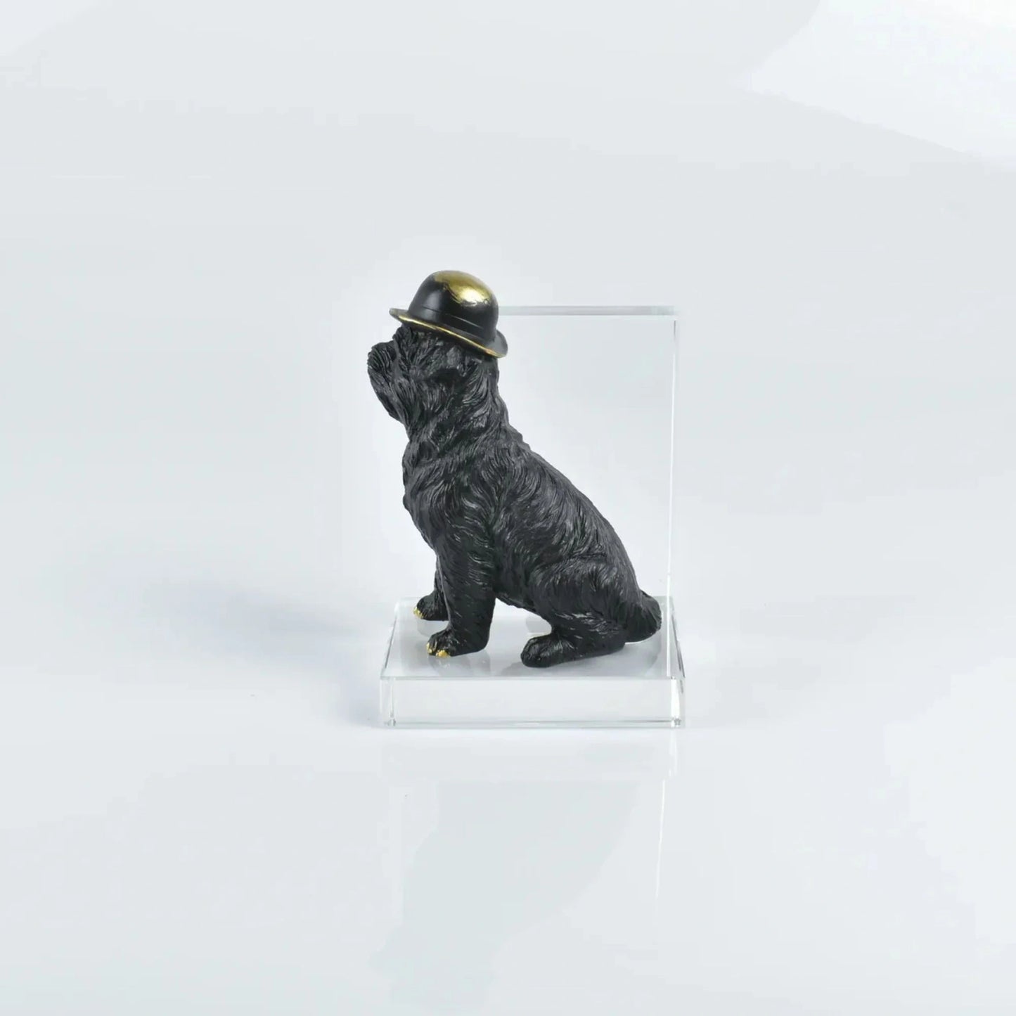 Black Dog Figurine Resin Bookends