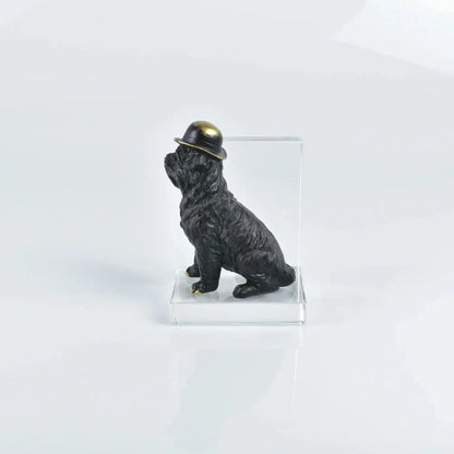 Black Dog Figurine Resin Bookends