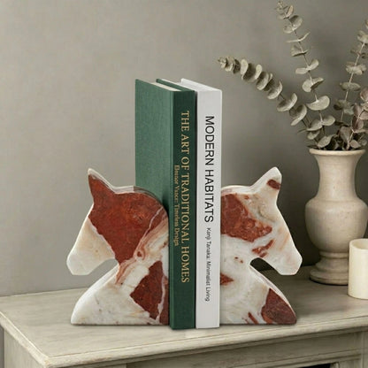 Horse Sculpture Marble Bookends