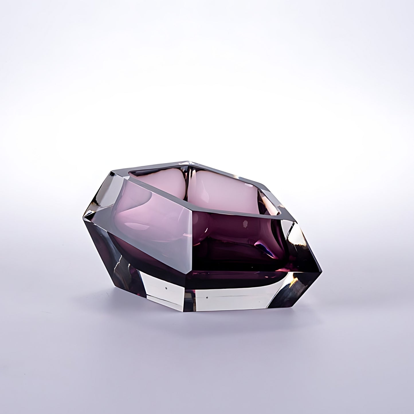 Crystal Hand-Blown Gem Shape Glass Vase