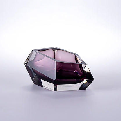 Crystal Hand-Blown Gem Shape Glass Vase