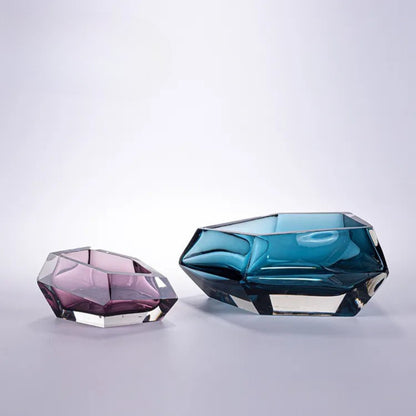 Crystal Hand-Blown Gem Shape Glass Vase