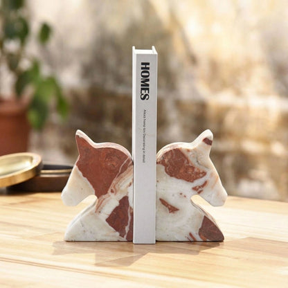 Horse Sculpture Marble Bookends
