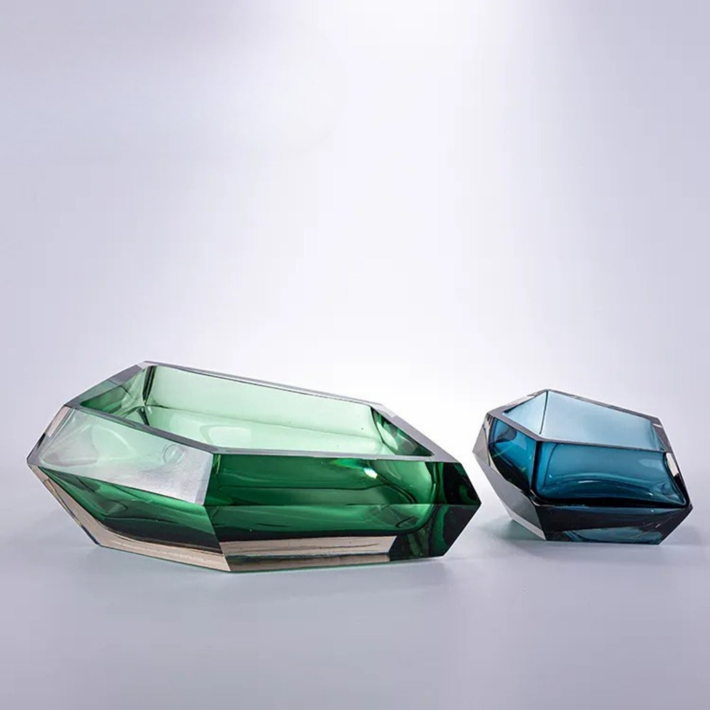 Crystal Hand-Blown Gem Shape Glass Vase