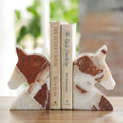 Horse Sculpture Marble Bookends