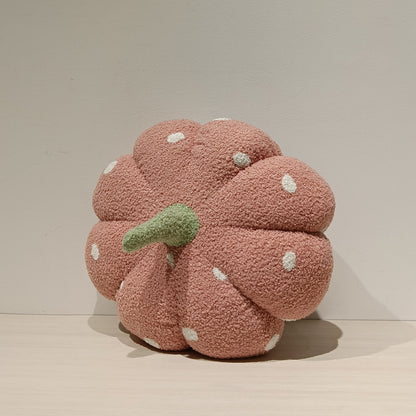 Polka Dots Fur Pumpkin Cushion (Green, Yellow, Pink)