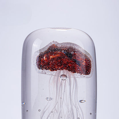 Handmade Art Glass Jellyfish Figurine Tabletop Ornaments
