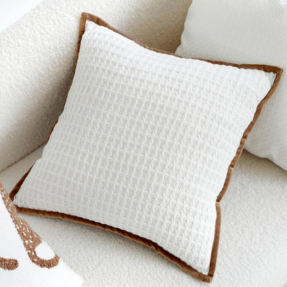 Knit Check Cushion Cover, Backside In Plain