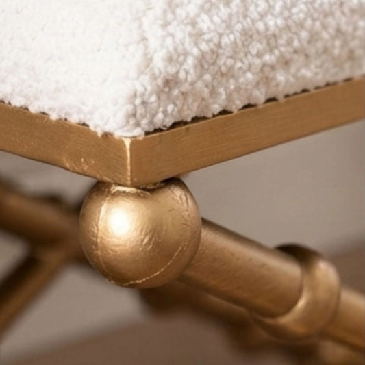 Upholstered Iron 27 Ball Stool