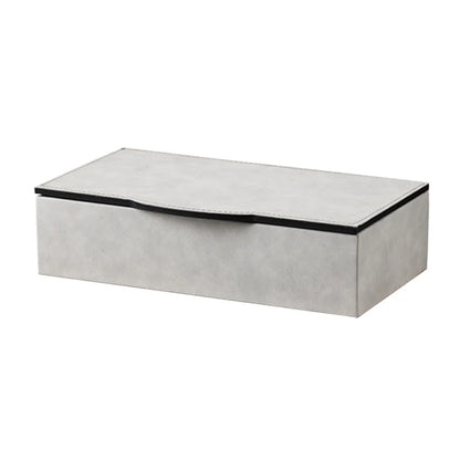 Wooden Leather Jewelry Square Box (White, Coffee)