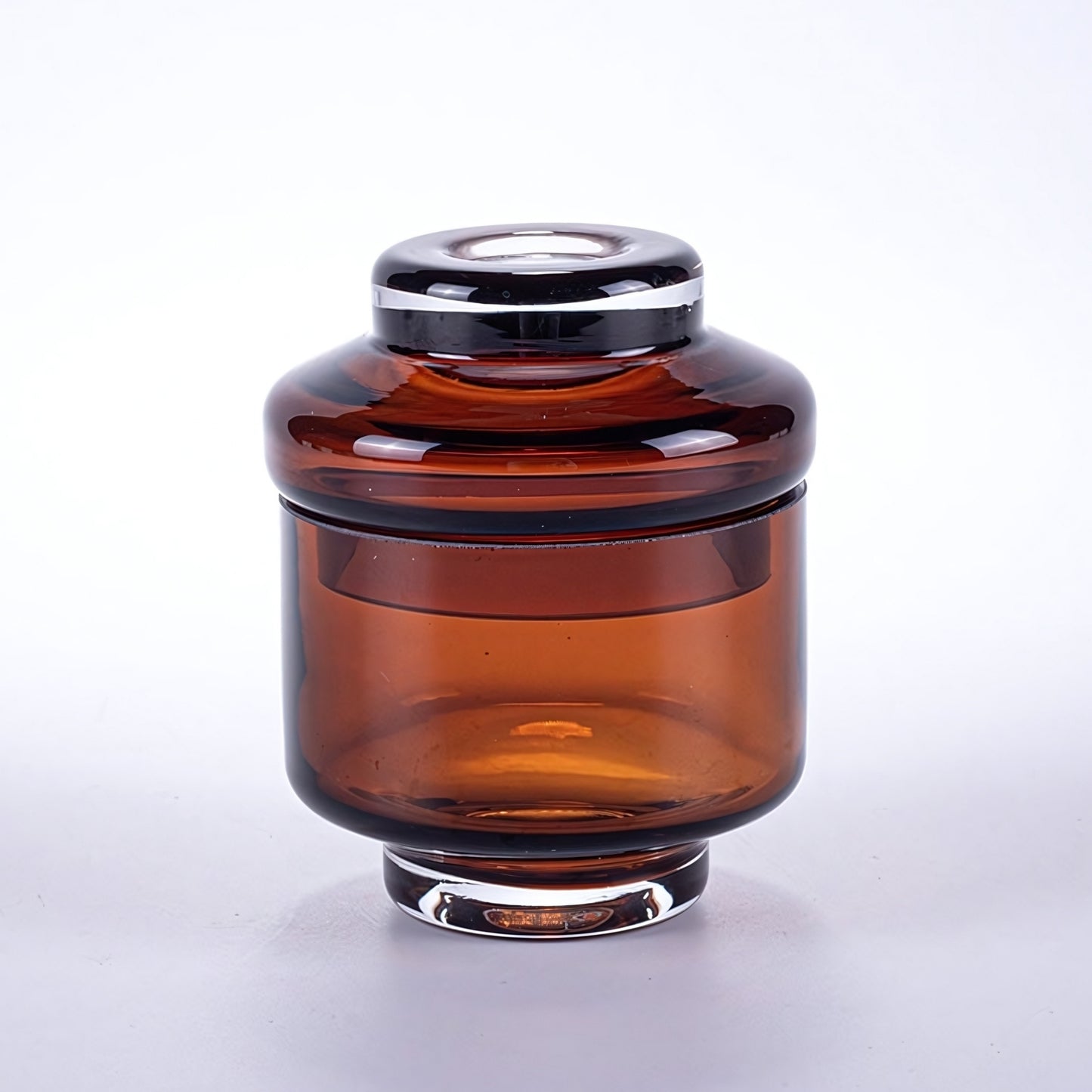 Smoky Brown Handmade Glass Decorative Jar