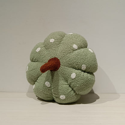 Polka Dots Fur Pumpkin Cushion (Green, Yellow, Pink)