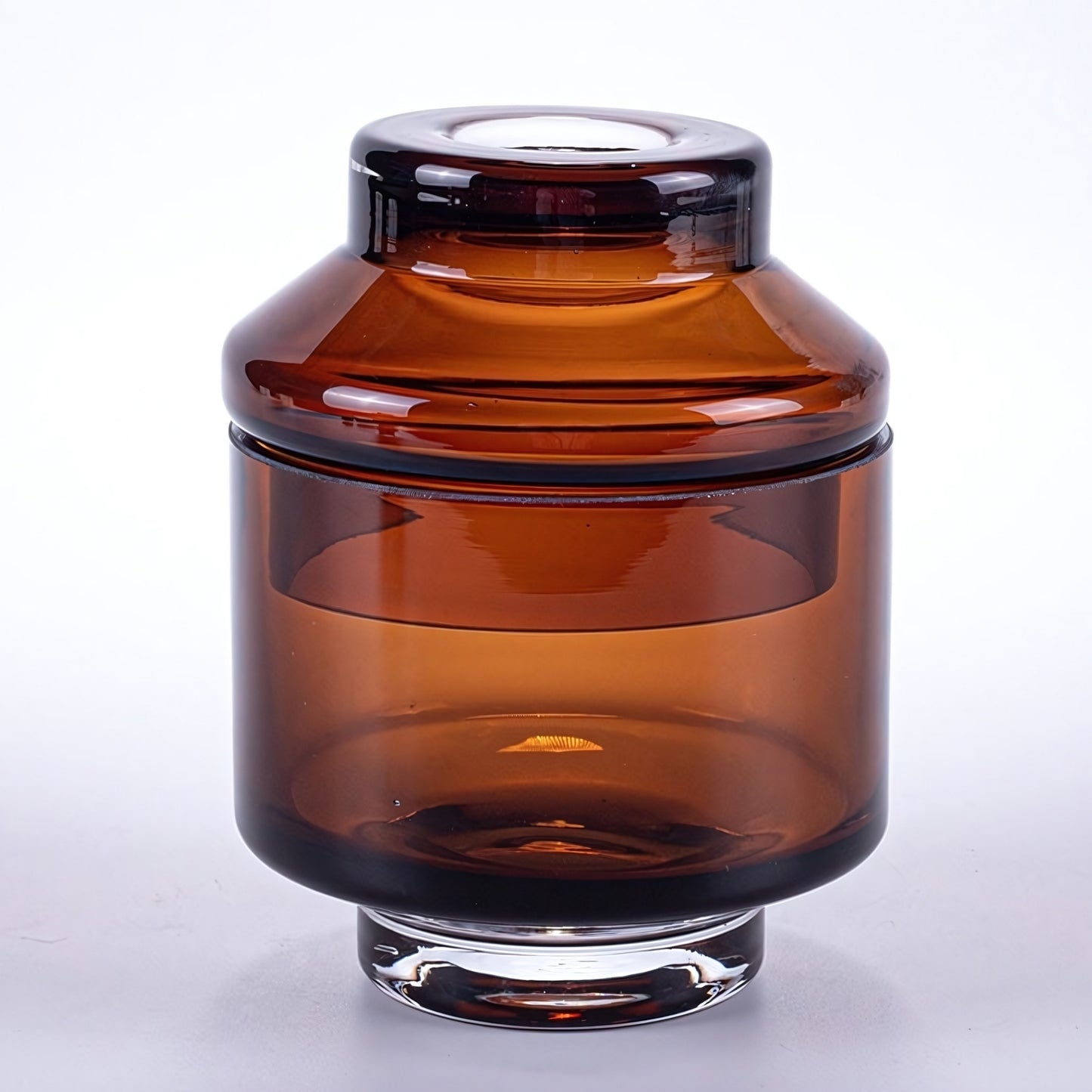 Smoky Brown Handmade Glass Decorative Jar